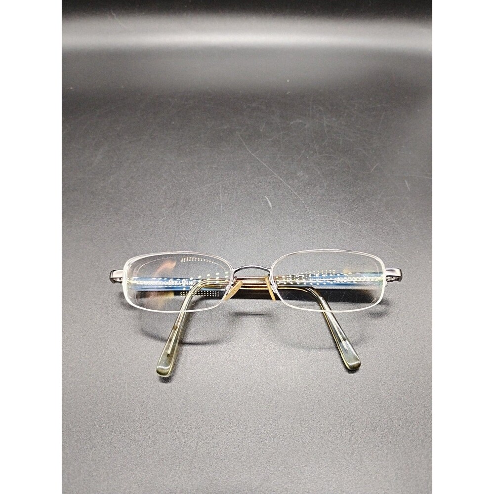 VERA WANG EYEWEAR BROWN/BLUE WOMENS HALF-RIM METAL RECTANGULAR FRAMES ONLY